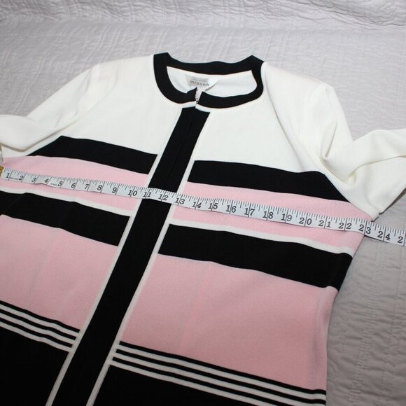 Misook Womens Open Cardigan sweater black white pink Size XL office classic - Picture 6 of 7